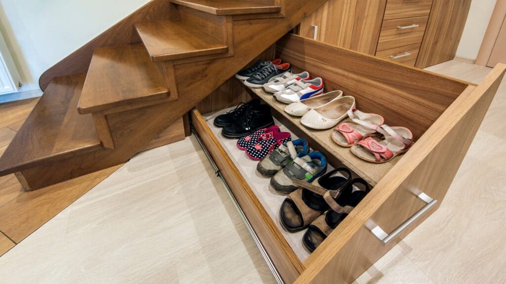 how to maximize space under stairs