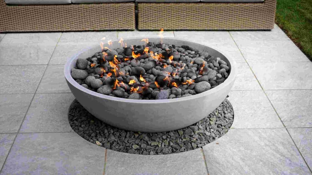 how to put lava rocks in fire pit